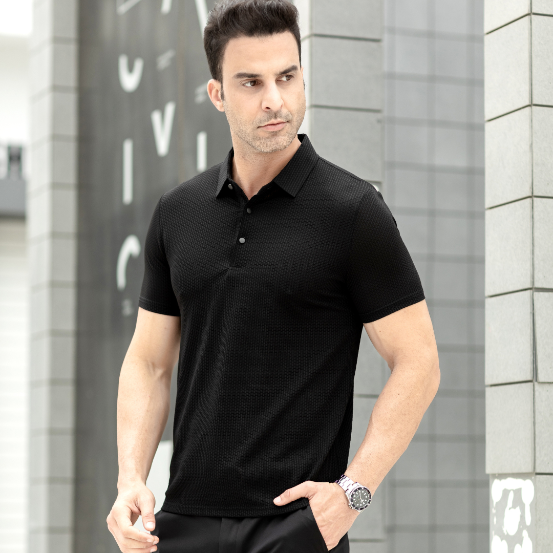 Polo extensible texturé confortable