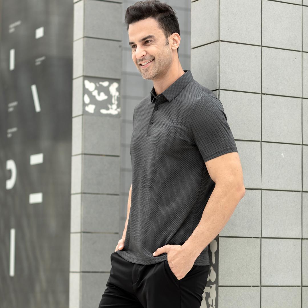 Polo extensible texturé confortable